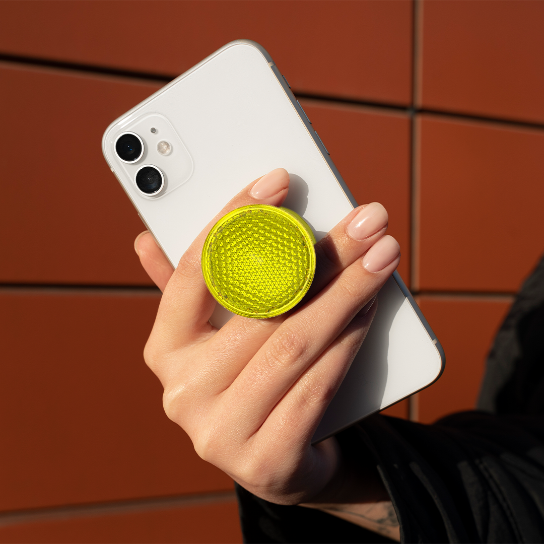 POPSOCKETS ORIGINAL 2G REFLECTIVE CAUTION YELLOW TRANSLUCENT